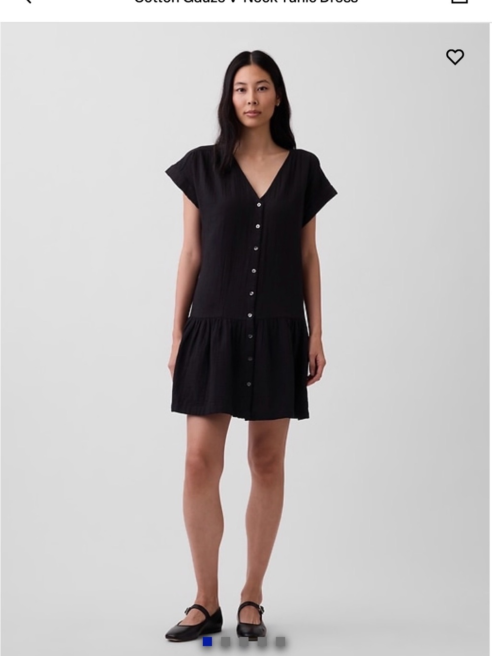 Gap cotton gauze V-Neck Button-Front Mini Dress